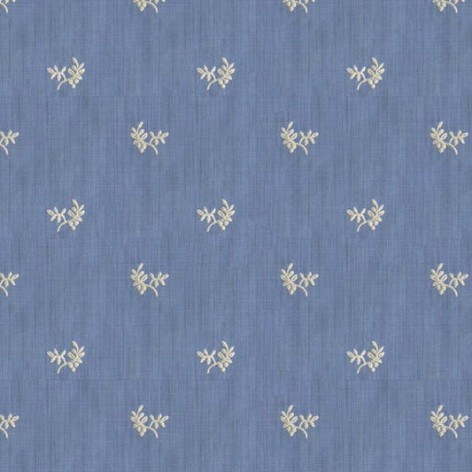 Brunschwig & Fils Bayberry Strie Fabric / Canton Blue